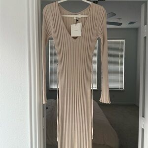DISSH Stone Long Sleeve Ribbed Dress